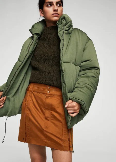 Jupe cargo en cotton organique et lin mango