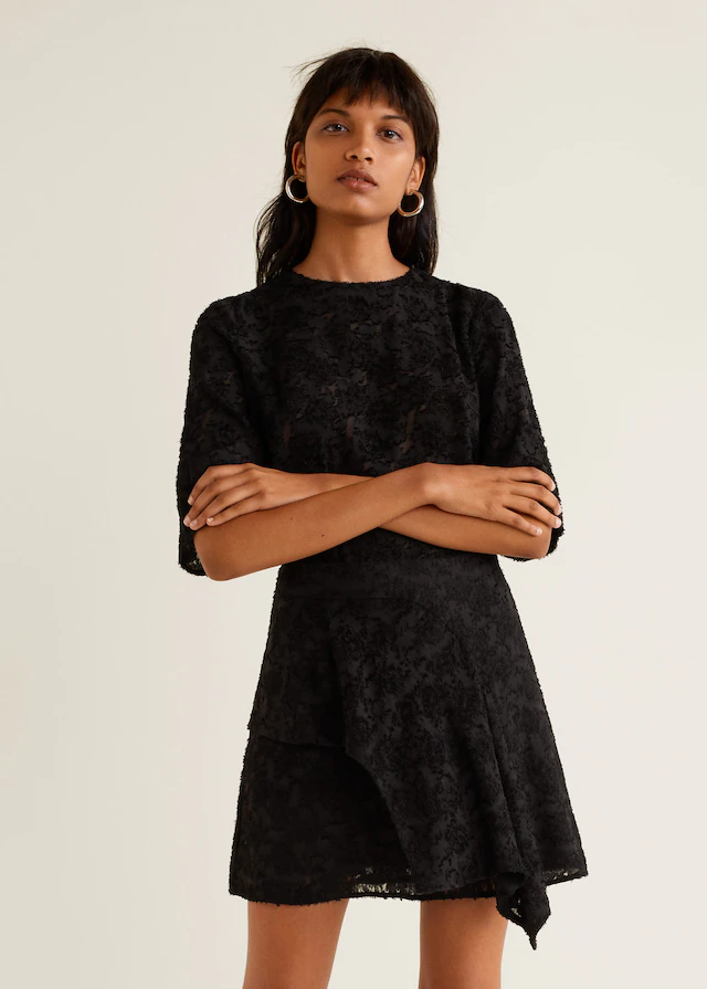 Jupe jacquard texturee mango