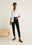 Jean slim avec bandes laterales rouges mango