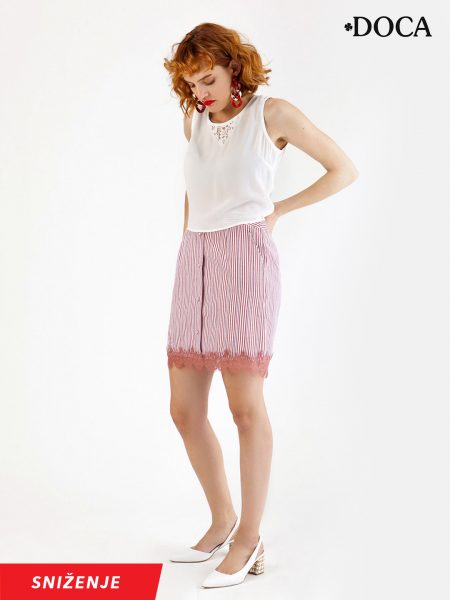 Jupe boutonee avec dentelle doca