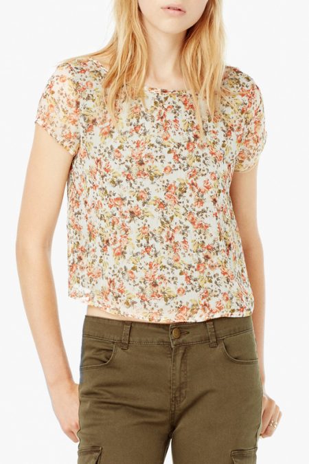 Blouse a fleurs boutonee mango