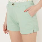 Short camaieu en coton rose